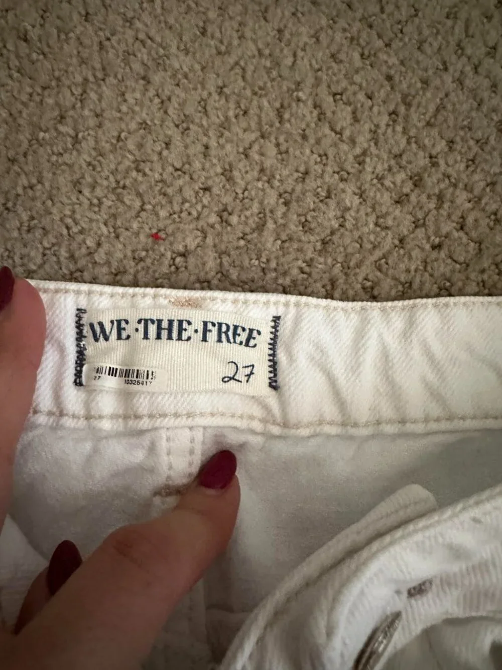 Free People Wynne Denim Skirt White Size 27 Distressed